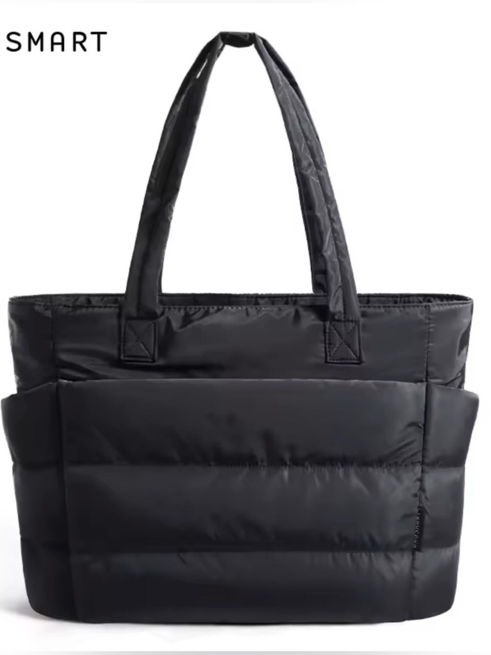 Bagsmart - Black Quilted puff Tote Bag